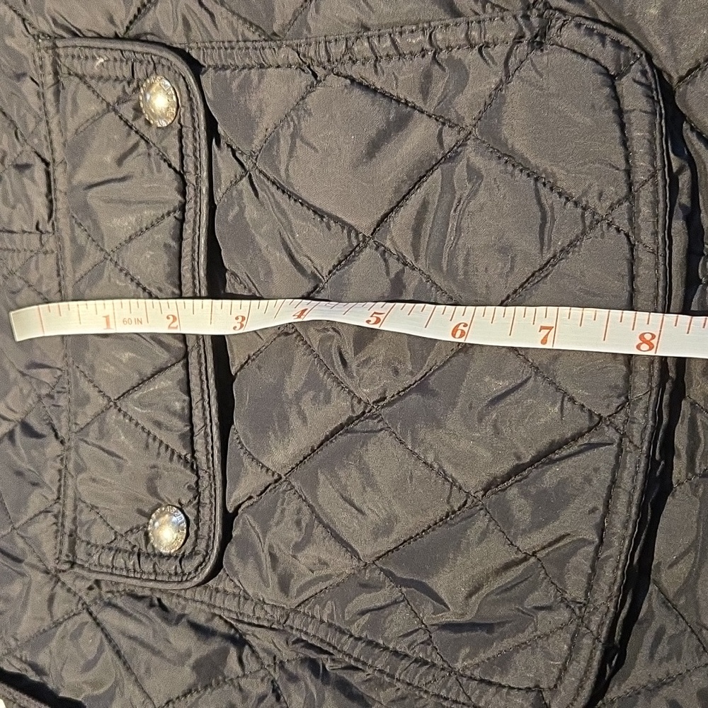 Lauren Ralph Lauren Black Quilted Long Jacket with Purple Lined Hood. 1X - Picture 7 of 16